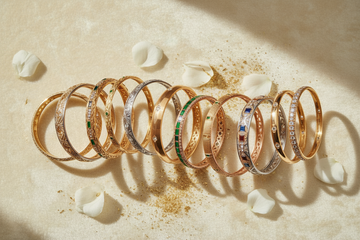 AJIVA FASHION silver and gold bangles collection