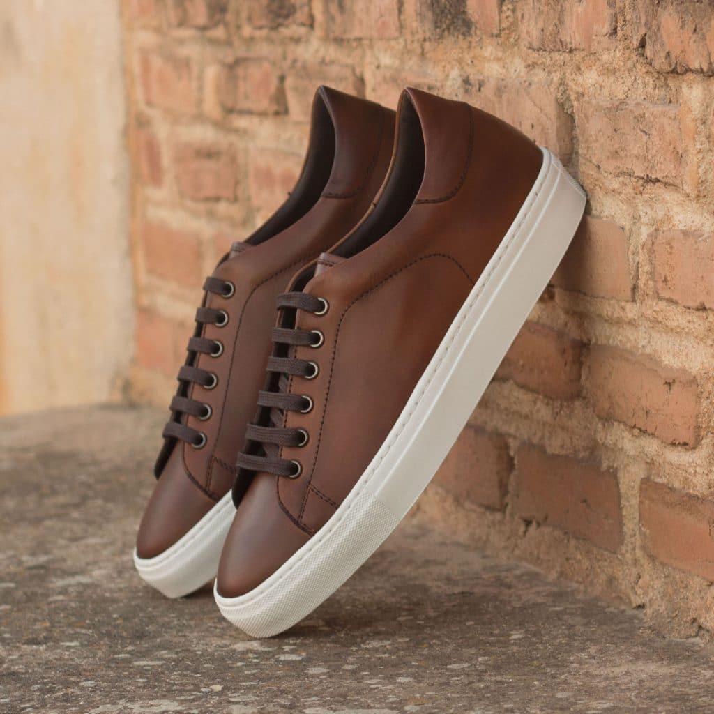 Dark Brown Leather Sneaker for Men
