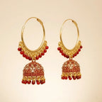 pair of Traditional kundan jhumka earrings for weddings