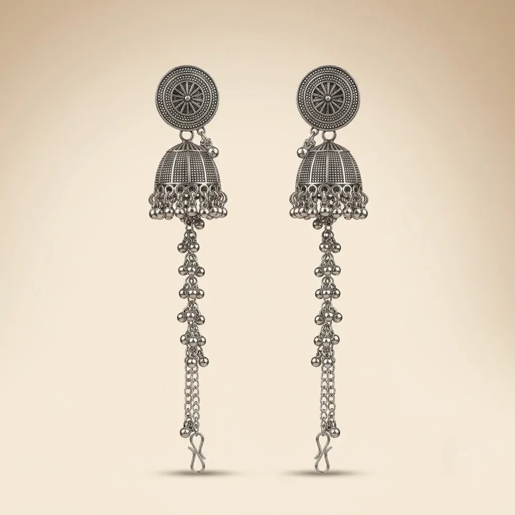 Pair of Traditional jhumka earrings for wedding and festival wear