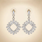 Elegant open circle halo drop earrings for evening wear