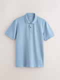 Collared Cotton T Shirt - Sky blue
