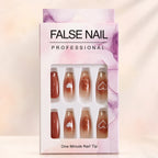  "False Nail Professional packaging box with terracotta heart ombre nail set"